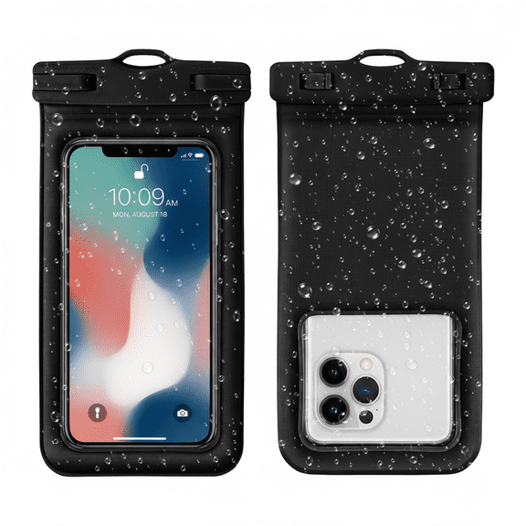 TSBIFV Floating Waterproof Phone Pouch - IPX8 Waterproof Phone Dry Pouch with Neck Strap, Suitable for Swimming, Beach, Cruise Ship and Pool Travel, Black