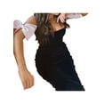 thumbnail image 3 of VISgogo Vestido de Tubo para Mujer con Lazos, Adultos Sin Mangas Color Sólido Cuello Barco Una Pieza (Negro) VISgogo moda, 3 of 9
