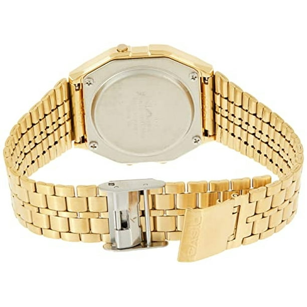 Reloj Casio Collection para Mujer A159WGEA, Negro/Dorado, 36.8 x 33.2 x 8.2 mm, Brazalete Casio Casio