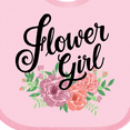 thumbnail image 4 of Inktastic Flower Girl Hand Lettering with Flowers Illustration Girls Baby Bib, 4 of 4