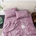 thumbnail image 4 of Spirit Linen Home - Full Microfiber Foliage Lilac/White Sheet Set, 4 of 8