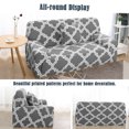 thumbnail image 3 of PiccoCasa 4 Seater Sofa Slipcover Plaid Stretch Couch Cover, 88"-114", Gray White, 3 of 6