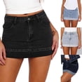 thumbnail image 2 of PUMISAS Summer Skirts For Women Comfortable Straight Skirts Casual Loose Mini Skirts Solid Color Zipper Skirts With Pockets, 2 of 9