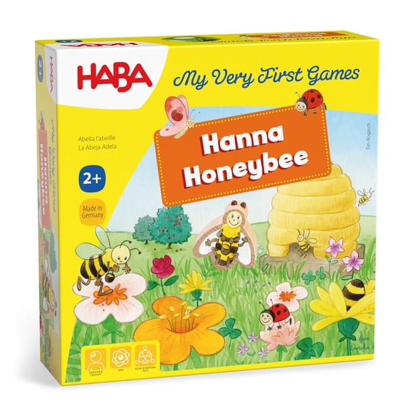 HABA My Very First Games - Hanna Honeybee - 2 Cooperative Color Games & Learning Toys for Toddlers 2-4 Years, Preschool Kids Games (Made in Germany)