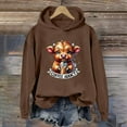 thumbnail image 4 of Cute Highland Cow Coffee Addict Halloween Hoodies for Women Long Sleeve Graphic Hooded Sweatshirt Pullover Tops, 4 of 5