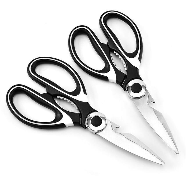Desiderio - Tijeras de cocina resistentes de 2 piezas, nuevas tijeras de cocina multiusos profesionales de acero inoxidable afiladas con cubierta de hoja para pollo, pescado, carne, verduras, hierbas