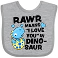 thumbnail image 3 of Inktastic Rawr Means I Love You in Dinosaur Valentine Boys or Girls Baby Bib, 3 of 4
