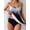 Modern Abstract Print, variant on Women's Two Piece Tankini Swimsuit, Black and White Gradient Print Swim Top, High Waisted Tummy Control Bathing Suit for Swimming Beach Vacation