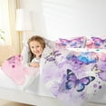 thumbnail image 6 of Manfei Pink Purple Butterfly Full Size Comforter Sets for Girls, Kawaii Watercolor Animals Bedding Comforter Set, Cartoon Lavender Reversible Bedding Sets, Luxury Bedroom Decor, 3 Pieces, 6 of 9
