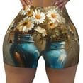 thumbnail image 2 of Picia Rustic Daisy Mason Jars Printed Workout Shorts for Women Seamless Scrunch Butt Lifting High Waisted Yoga Gym Booty Running Moisture-wicking Short Pants-X-Large, 2 of 9
