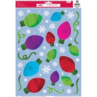 HOLIDAY TIME BULBS CLASSIC CLING, 12 X 17 INCH