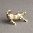 thumbnail image 4 of WHAMVOX 2pcs Mini Brass Bull Statue Feng Shui Bull Figurine Desk Wealth and Prosperity Animal Sculpture for Office Home Living Room Bedroom Bookshelf Decor, 4 of 8