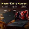 thumbnail image 3 of Lenovo Legion 5 15.1" WQXGA 165Hz Gaming Laptop, AMD Ryzen 7 260, 64GB RAM, 2TB SSD, NVIDIA GeForce RTX 5060 GDDR7, 24-Zone RGB Backlit Keyboard, Win 11, Black, 1TB Docking Station Set, 3 of 9