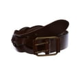 thumbnail image 2 of 1 3/4" Double Prong Braided One Piece Cowhide Top Full Grain Leather Belt, 2 of 4