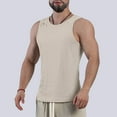 thumbnail image 3 of SSAAVKUY Deals Men's Tank Top Quick Dry Cotton Sleeveless Shirt Breathable Solid Lightweight Muscle Tank Tee Shirt Beige M, 3 of 6