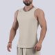 thumbnail image 3 of pstuiky Camiseta sin mangas para hombre, Pantalones deportivos ajustados, transpirables, sin mangas y rasgados de color liso para hombre. Camisas de hombre m, 3 of 6