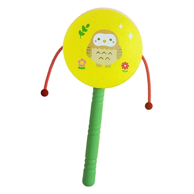 Sonajeros musicales educativos de madera para bebés, mini instrumento de percusión manual Búho