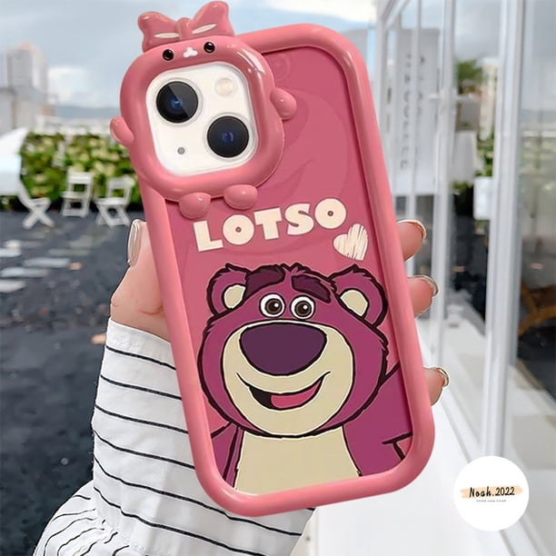 Estuche De Lente Con Lazo 3D Little Monster Para Redmi A1 10 10C 10A A1 + 9 9T 9C 9A Note 10s 9 8 11s 11 Pro + 10 Mi 11 Lite POCO M3 X3 NFC Dibujos Animados Lotso Oso Fresa