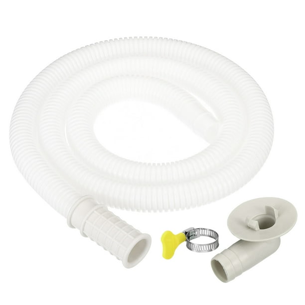 Kit de manguera de drenaje de aire acondicionado Uxcell de 3.3 pies, manguera de conector de drenaje universal con conector de abrazadera 9, blanca