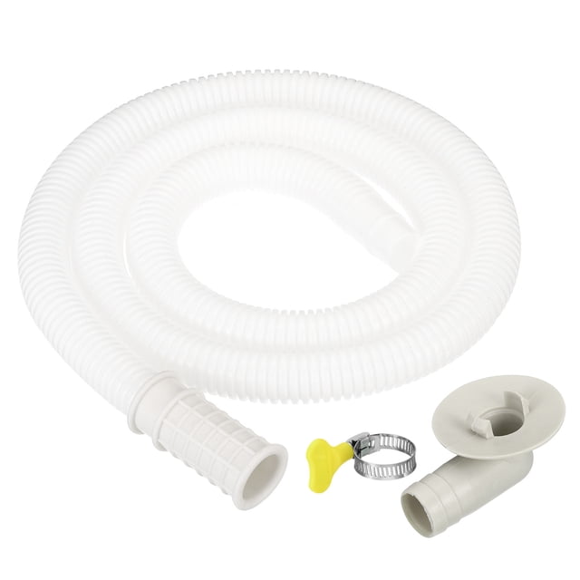 Kit de manguera de drenaje de aire acondicionado Uxcell de 3.3 pies, manguera de conector de drenaje universal con conector de abrazadera 9, blanca