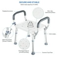thumbnail image 4 of Shower Chair Tub Transfer Bench, Bathtub Bench Chair Seat with 6-Level Height, Detachable Armrest and Stable Rubber Suction Cup Feet, 330lbs Load, 4 of 9