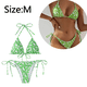 thumbnail image 2 of Traje de baño de bikini triangular de dos piezas con cuello halter y parte superior acolchada con lazos laterales para mujer, 2 of 5