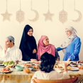 thumbnail image 3 of Colgante de madera Eid Mubarak, adorno de Ramadán Kareem, regalo islámico musulmán, para el hogar Decoración de mesa, suministros para fiesta artesanal, 3 piezas, 3 of 4