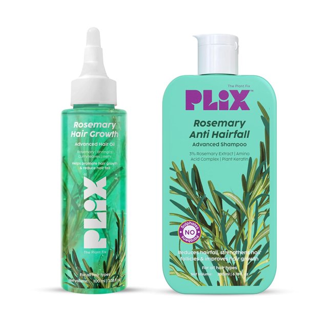 Plix Rosemary Hair Growth Advanced Oil,100ml & Anti Hair Fall Shampoo, 200ml