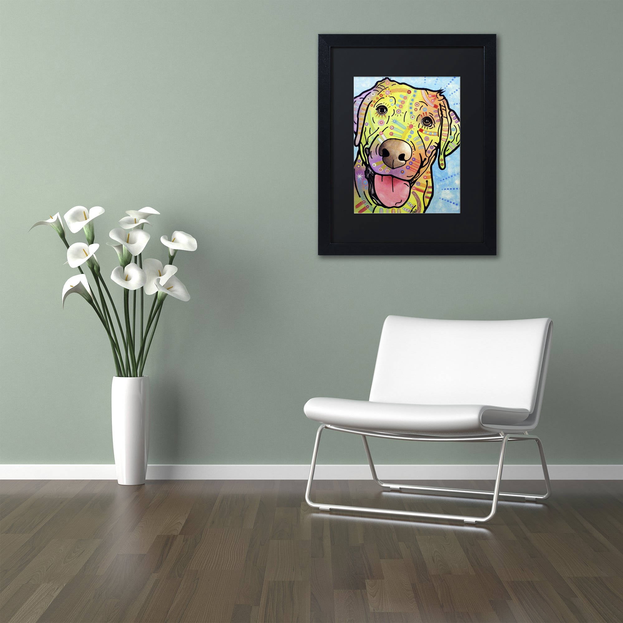 Trademark Fine Art "Sunny" Canvas Art by Dean Russo, Black Matte, Black Frame