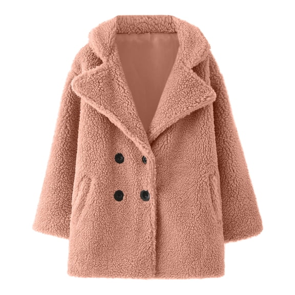 Toddler Girls Faux Fu𝐫 Te𝐝dy Long Coat Kids Winter Fleece Jacket Thick Warm Outwear Windproof Clothes Infant Baby Clothes