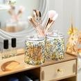 thumbnail image 3 of Yayeee 4 Pack Qtip Holder Bathroom Cotton Swab Canister with Lid Clear Dispenser Set, Yellow Floral, 3 of 6