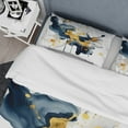 thumbnail image 4 of Designart "Strokes in Dark Blue and Gold XXII" Fractals Bedding Covert Set - Abstract Blue Modern Bed Set With 1 Sham, 4 of 6