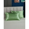 thumbnail image 2 of Move Over Grass Green Satin Pillowcases Queen, Silk like Satin Pillow Cover Set of 2, Silky Microfiber Solid Pattern, 2 Pack, 2 of 7