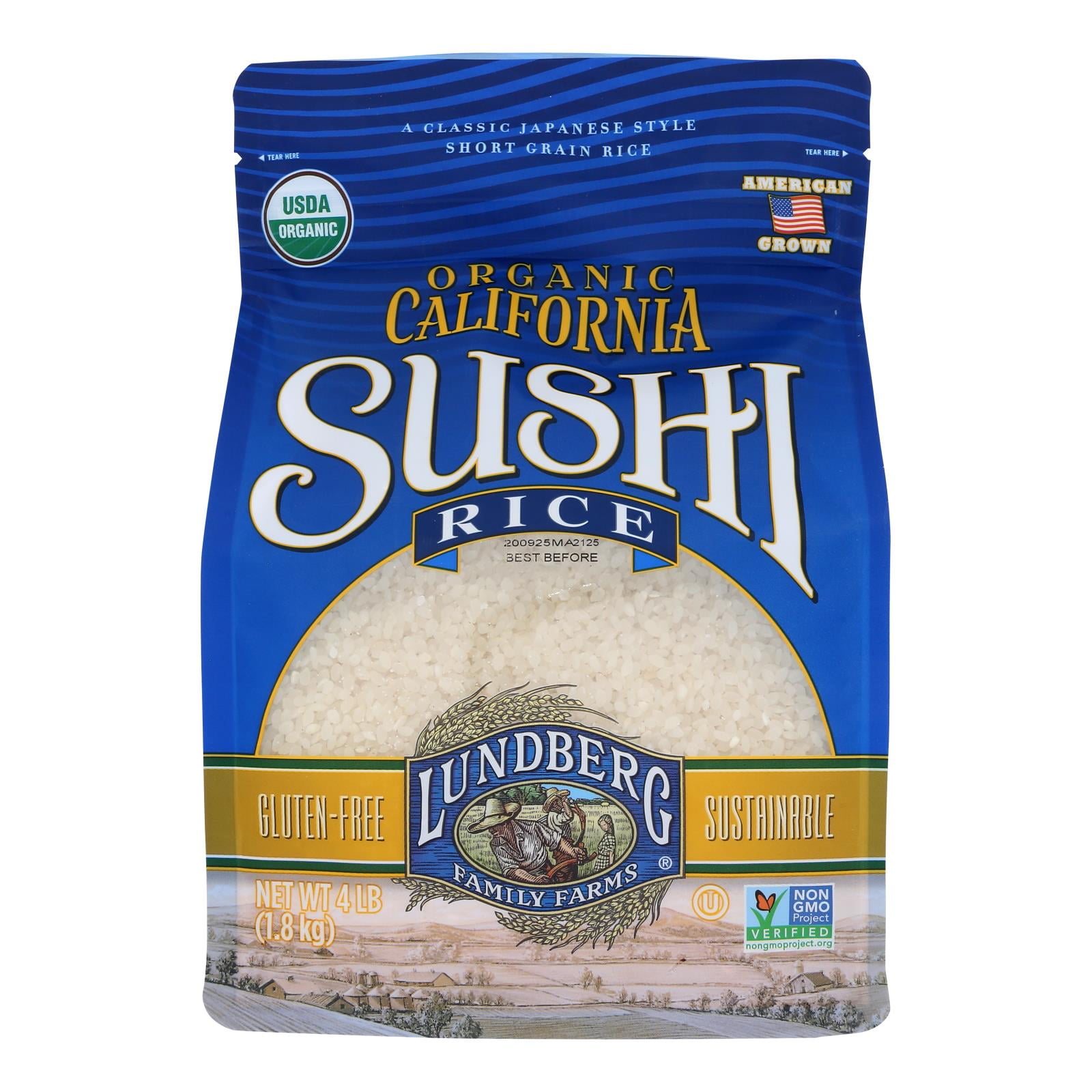 Lundberg Family Farms® Organic California Sushi Rice 4 lb Bag Walmart