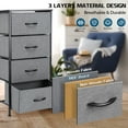 thumbnail image 4 of 4 Drawers Dresser for Bedroom, Vesteel Fabric Chest of Drawers Tall Storage Tower with Wood Top and Sturdy Steel Frame, Storage Organizer Unit for Closet, Living Room, Hallway - Grey, 4 of 7