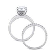 thumbnail image 3 of Everly Women's Sapphire Created Emerald 10k White Gold Bridal Set, 3 of 7