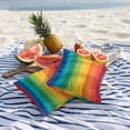 thumbnail image 6 of 2 Pack Outdoor Waterproof Throw Pillow Covers,Colorful Stripes Rainbow Decorative Square Pillow Case Patio Pillowcases for Chair Couch Sofa 16x16in, 6 of 9