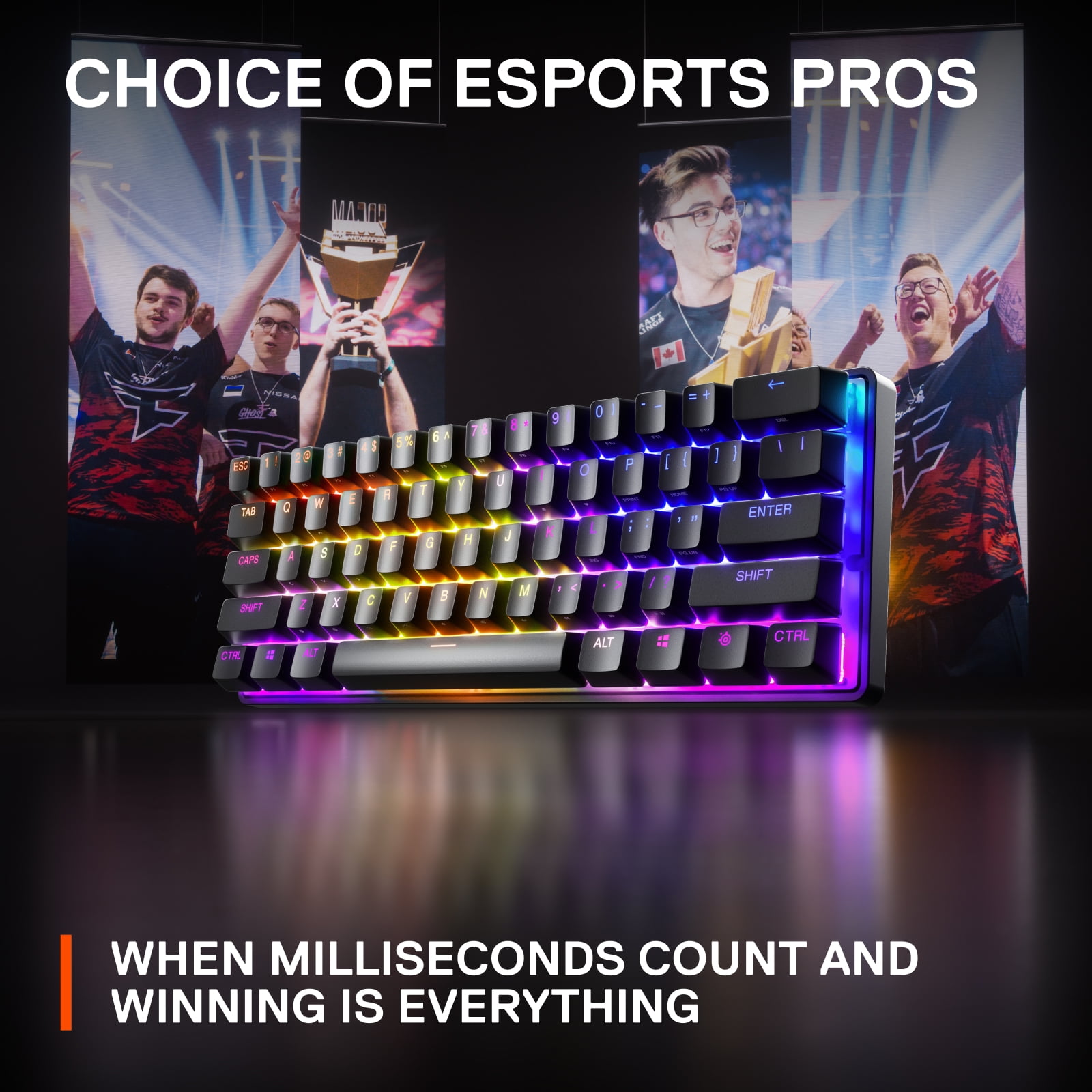 SteelSeries Apex Pro Mini HyperMagnetic Gaming Keyboard – World's Fastest  Keyboard – Compact 60% Form Factor