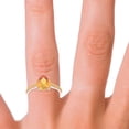 thumbnail image 5 of Diamond-Capitals 2.30 Carat Elegant Pear Cut Citrine Gemstone Anniversary Ring for Ladies Solid 18K Rose Gold Size 10, 5 of 8