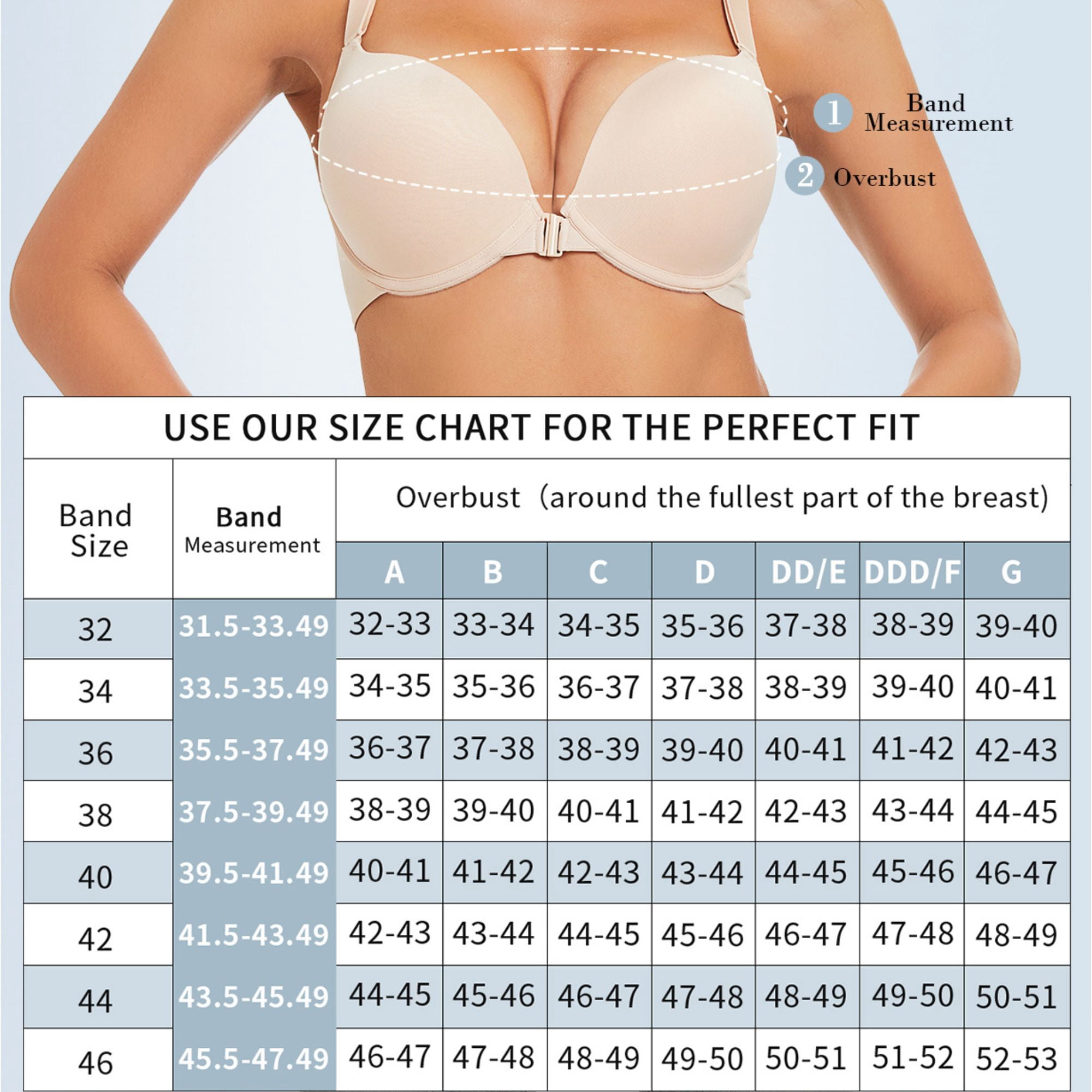 YANDW Women's Push Up Bra Racerback Front Closure Criss-Cross Padded T-Shirt Bras Underwire Plunge Add Cup, Beige 40A