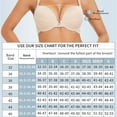 thumbnail image 6 of YANDW Women's Push Up Bra Racerback Front Closure Criss-Cross Padded T-Shirt Bras Underwire Plunge Add Cup, Beige 36A, 6 of 6