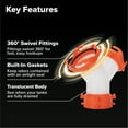 thumbnail image 5 of Camco Rhino RV Wye Sewer Hose Fitting - Orange, UV-Resistant Material (39812), 5 of 8