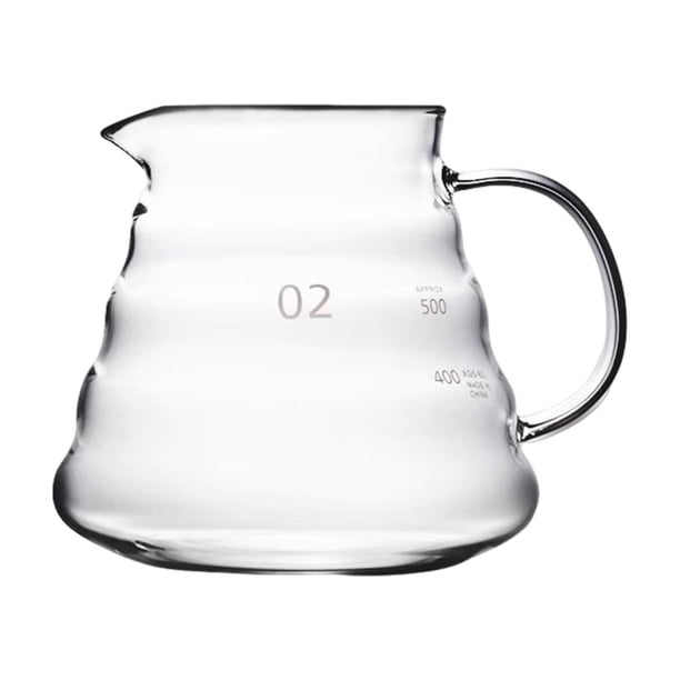 Injueey Cafetera de cristal con flujos clásicos, flujos suaves, sin salpicaduras, agua hirviendo y hielo, se puede hacer fácilmente Teteras 600ml descubierto