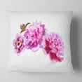 thumbnail image 2 of Designart Bright Pink Peony Flowers - Floral Throw Pillow - 16x16, 2 of 5