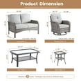 thumbnail image 4 of Vcatnet Outdoor Conversation Set 8 Pieces Sectional Sofa All Weather Wicker Patio Furniture with Swivel Rocking Chairs and Coffee Table Gray, 4 of 12