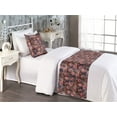 thumbnail image 2 of Rose Themed Bed Runner Set, Gothic Vibes Jungle Boho Blooming Flowers with Berry Pattern Art, Decorative Bedding Scarf & a Pillow Sham for Hotels Homes, Twin, Coral Pale Ruby Eggplant, by Ambesonne, 2 of 3