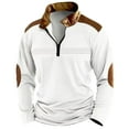 thumbnail image 1 of Mens Autumn Winter Folded Long Sleeve Sweatshirt Standing Collar Zip Flya Way Hoodless Sweatshirt Top, 1 of 4