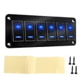 thumbnail image 2 of Panel de Interruptor de Balancín de Barcas, DC12V-24V Azul Retroiluminado Previamental Con Cablado en el Interruptor de Palanca de Ida, 2 of 7