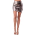 thumbnail image 4 of Women's Fitted PU Leather Bodycon Mini Skirt, Lightweight Stretch High Waist Skirt, 4 of 5