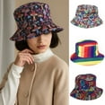 thumbnail image 2 of Casual Wear Fisherman Hat Reversible Bucket Hat For Girls Funny Fashion Colorful Print Bucket Hat Stylish Pattern, 2 of 20